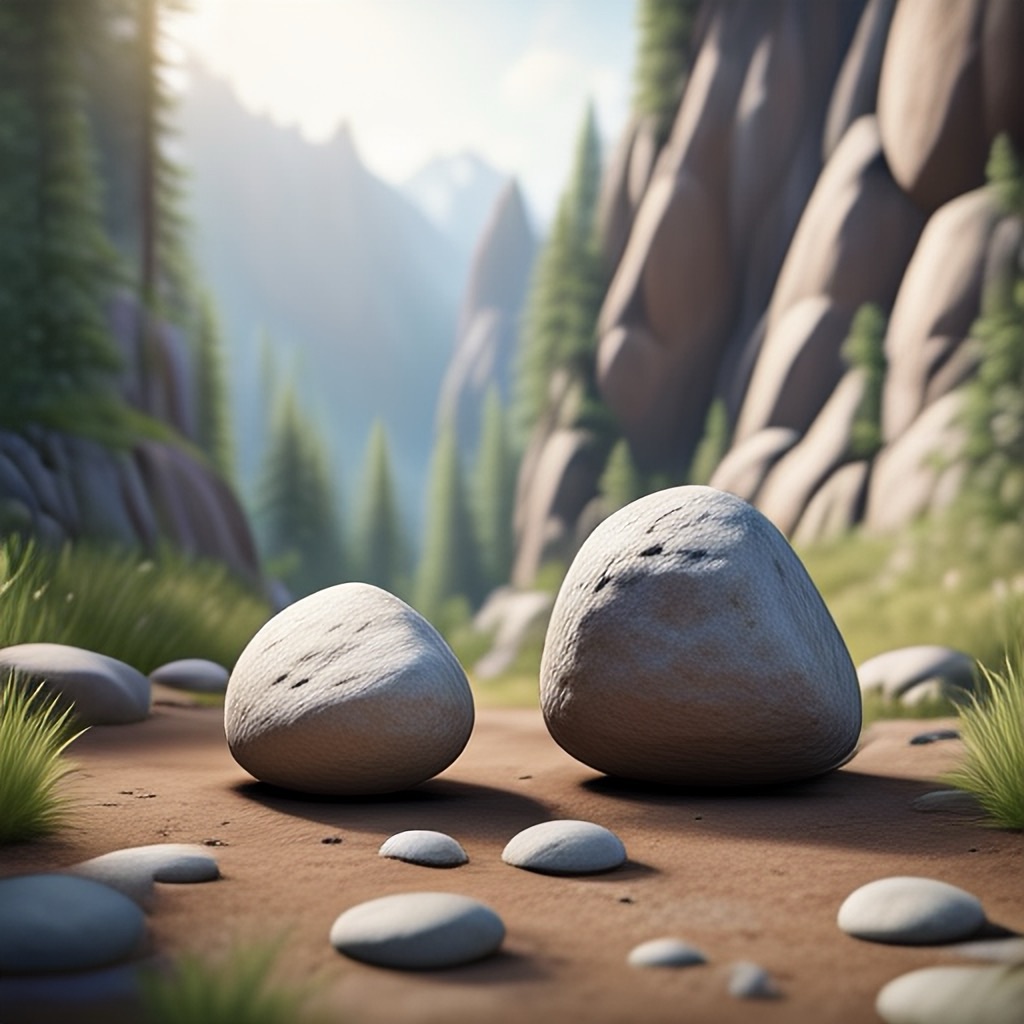 Two rocks sitting side by&nbsp;side